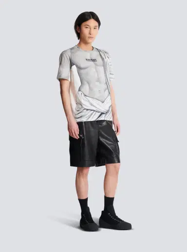 Balmain Logo T-shirt with Statue print | Thumbnail 3