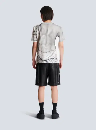 Balmain Logo T-shirt with Statue print | Thumbnail 4