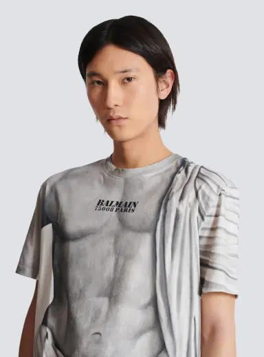 Balmain Logo T-shirt with Statue print | Thumbnail 6
