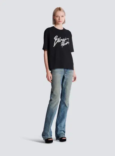 Balmain Boxy T-shirt with Paris Brush print | Thumbnail 3 Balmain Boxy T-shirt with Paris Brush print | Thumbnail 3