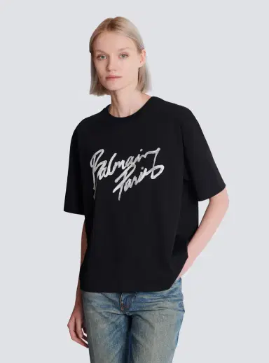 Balmain Boxy T-shirt with Paris Brush print | Thumbnail 5 Balmain Boxy T-shirt with Paris Brush print | Thumbnail 5