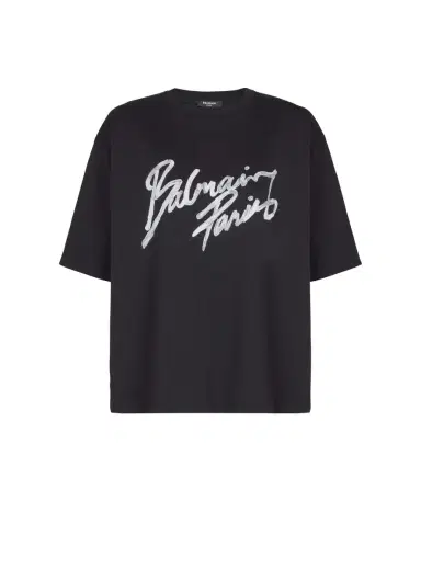 Balmain Boxy T-shirt with Paris Brush print | Thumbnail 1 Balmain Boxy T-shirt with Paris Brush print | Thumbnail 1