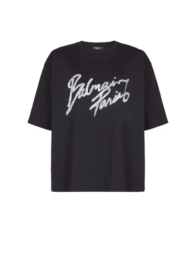 Balmain Boxy T-shirt with Paris Brush print