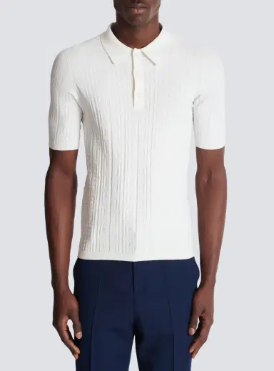 Balmain Monogram knit polo shirt | Thumbnail 7 Balmain Monogram knit polo shirt | Thumbnail 7