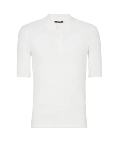 Balmain Monogram knit polo shirt | Thumbnail 1 Balmain Monogram knit polo shirt | Thumbnail 1
