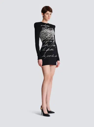 Balmain Short dress with "Love Letter" embroidery | Thumbnail 3