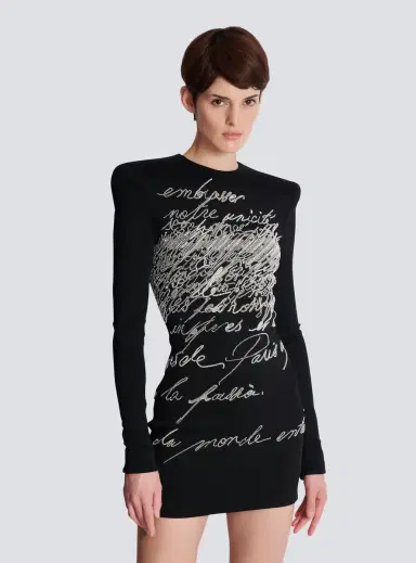 Balmain Short dress with "Love Letter" embroidery | Thumbnail 6