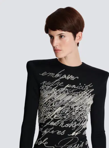 Balmain Short dress with "Love Letter" embroidery | Thumbnail 7