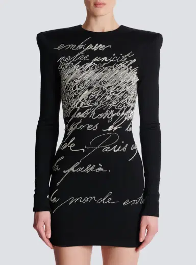 Balmain Short dress with "Love Letter" embroidery | Thumbnail 8