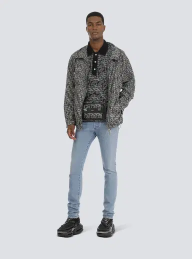 Balmain Wool polo shirt with monogram | Thumbnail 2