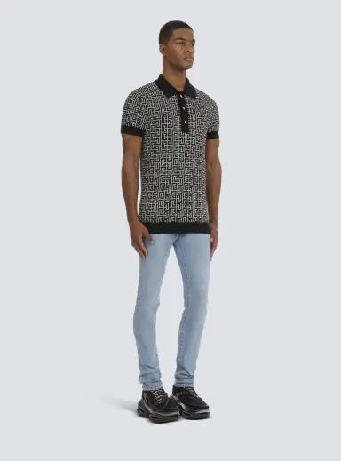 Balmain Wool polo shirt with monogram | Thumbnail 3