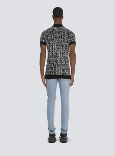 Balmain Wool polo shirt with monogram | Thumbnail 4