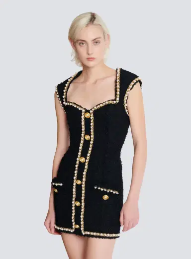 Balmain Tweed dress with pearl trim | Thumbnail 6