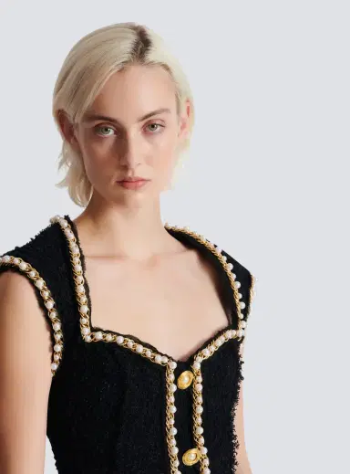 Balmain Tweed dress with pearl trim | Thumbnail 7
