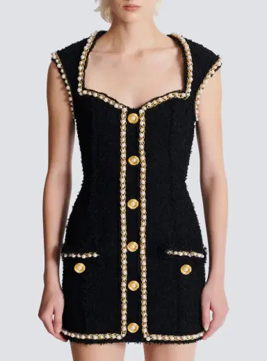 Balmain Tweed dress with pearl trim | Thumbnail 8