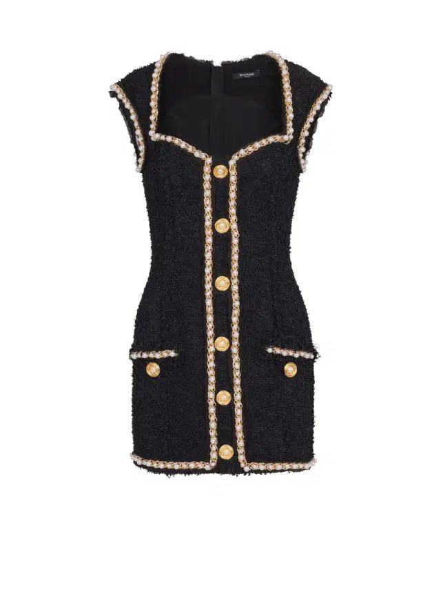 Balmain Tweed dress with pearl trim