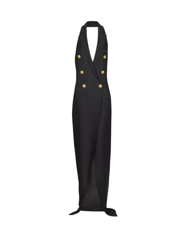 Balmain Long halterneck knit dress