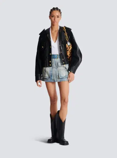 Balmain Denim skirt with pockets | Thumbnail 2