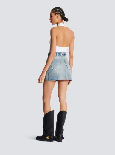 Balmain Denim skirt with pockets | Thumbnail 4