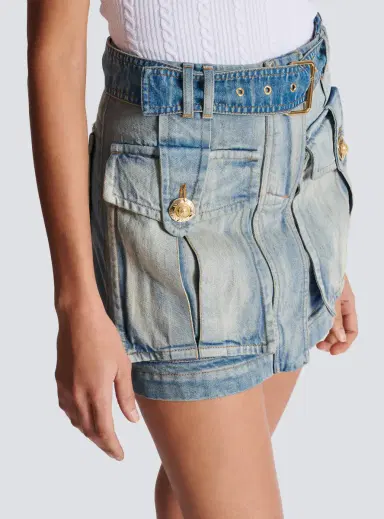 Balmain Denim skirt with pockets | Thumbnail 7