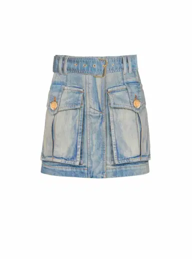 Balmain Denim skirt with pockets | Thumbnail 1