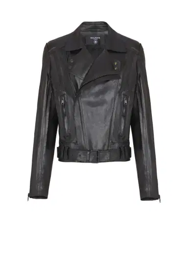 Balmain Lightweight lambskin leather biker jacket | Thumbnail 1 Balmain Lightweight lambskin leather biker jacket | Thumbnail 1