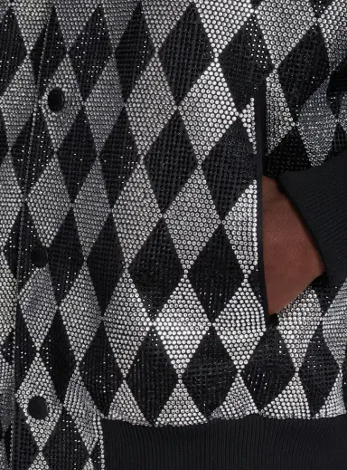 Balmain Diamond satin bomber jacket with rhinestones | Thumbnail 5