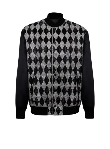 Balmain Diamond satin bomber jacket with rhinestones | Thumbnail 1