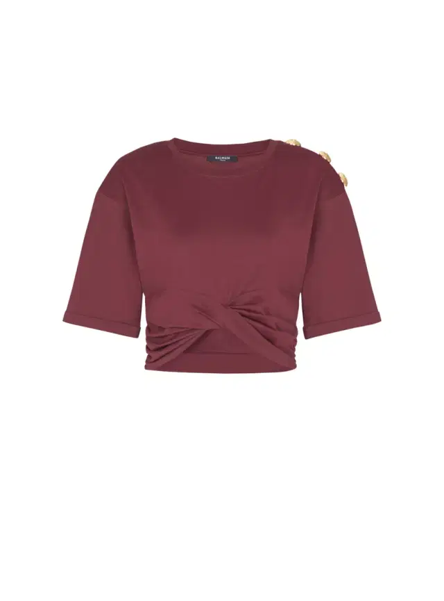 Balmain Cropped tie T-shirt