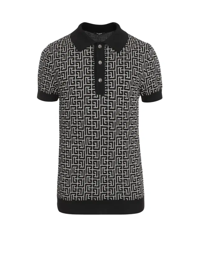 Balmain Monogrammed polo shirt