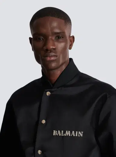 Balmain Satin bomber jacket with Galaxy embroidery | Thumbnail 5