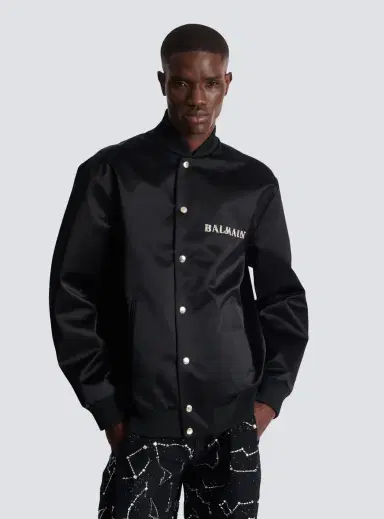 Balmain Satin bomber jacket with Galaxy embroidery | Thumbnail 7