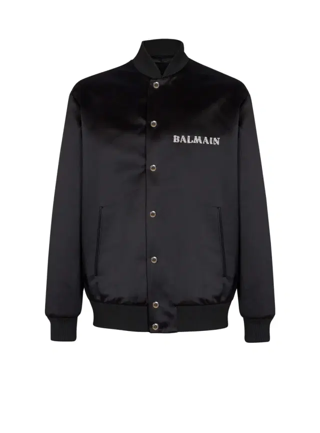 Satin bomber jacket with  Galaxy embroidery