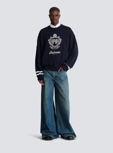 Balmain Wide-leg faded denim jeans | Thumbnail 2