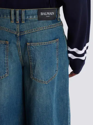 Balmain Wide-leg faded denim jeans | Thumbnail 5