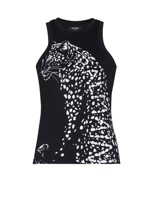 Balmain Leopard print tank top