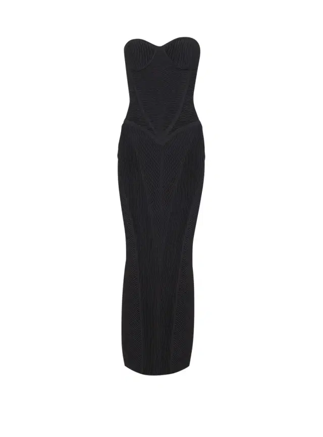 Balmain Long strapless knit dress