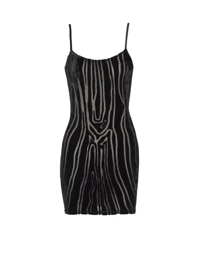 Balmain Short strappy dress in zebra-print velvet