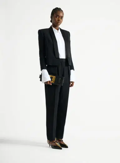 Balmain Anthem calfskin leather clutch | Thumbnail 2