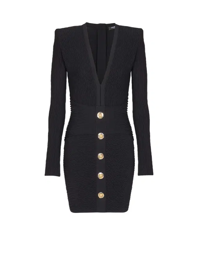 Balmain Short ribbed knit bodycon dress