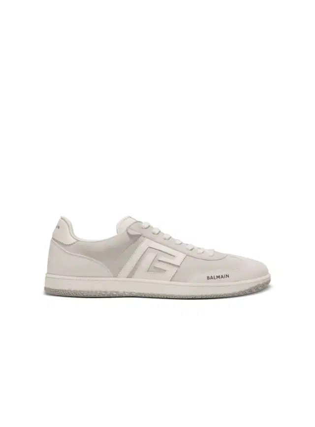Balmain Swan suede and smooth leather sneakers