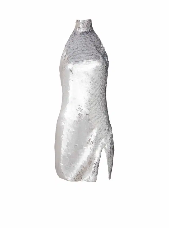 Balmain Short sequinned halterneck dress
