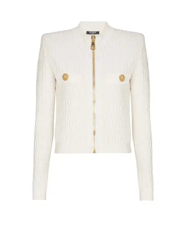Balmain Crocodile knit jacket