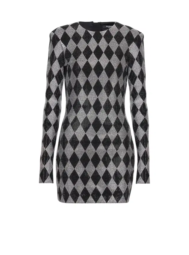 Balmain Short Diamond rhinestone dress