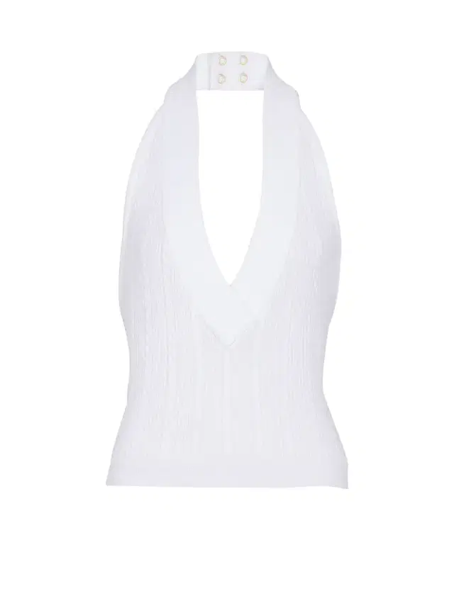 Balmain Cable-knit halterneck top