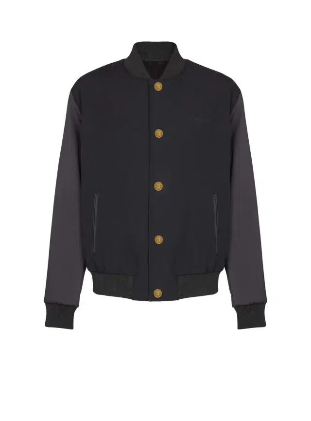 Balmain Varsity jacket in grain de poudre wool and satin