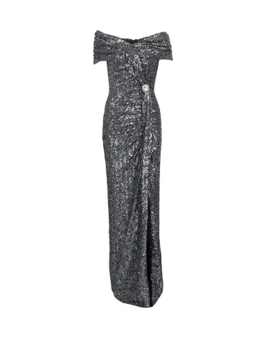 Balmain Long draped sequin dress | Thumbnail 1