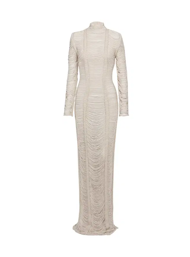 Balmain Openwork macramé maxi dress