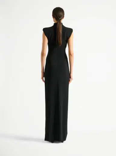 Balmain Long jersey dress with leg slit | Thumbnail 4