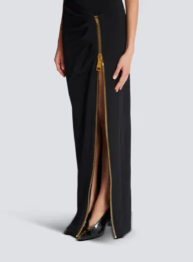 Balmain Long jersey dress with leg slit | Thumbnail 5
